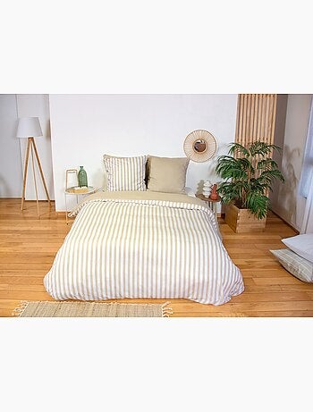 Parure housse de couette BELIL 220x240cm – 3 pièces – Rayures – 100% polyester