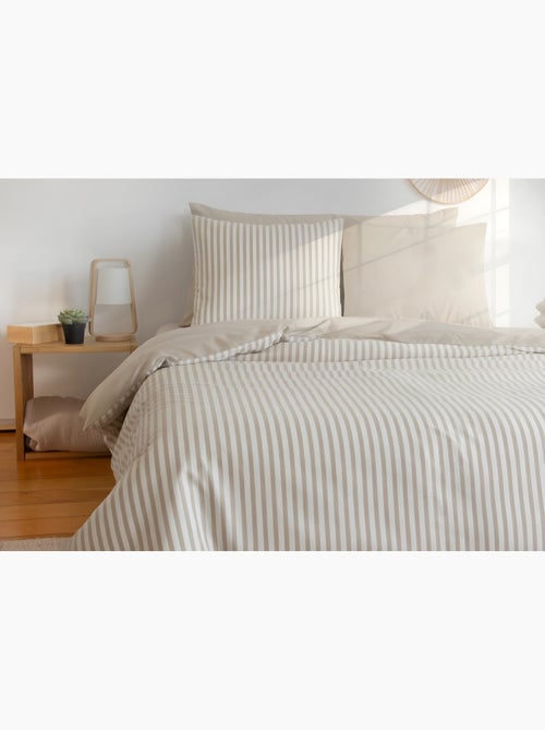 Parure housse de couette BELIL 240x260cm – 3 pièces – Rayures – 100% polyester - Kiabi Parure housse de couette BELIL 240x260cm – 3 pièces – Rayures – 100% polyester - Kiabi