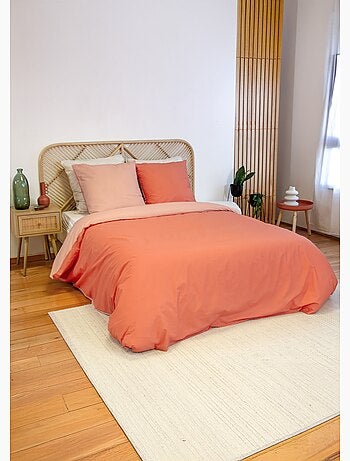 Parure housse de couette bicolore, coton - AFIBEL