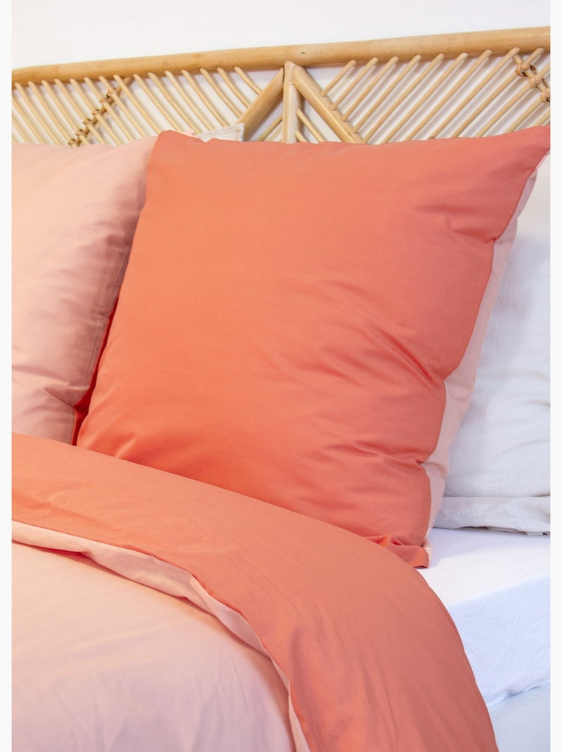 Parure housse de couette bicolore, coton - AFIBEL Peche - Kiabi