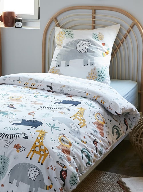 Parure housse de couette Collection Animaux de la savane - Kiabi Parure housse de couette Collection Animaux de la savane - Kiabi