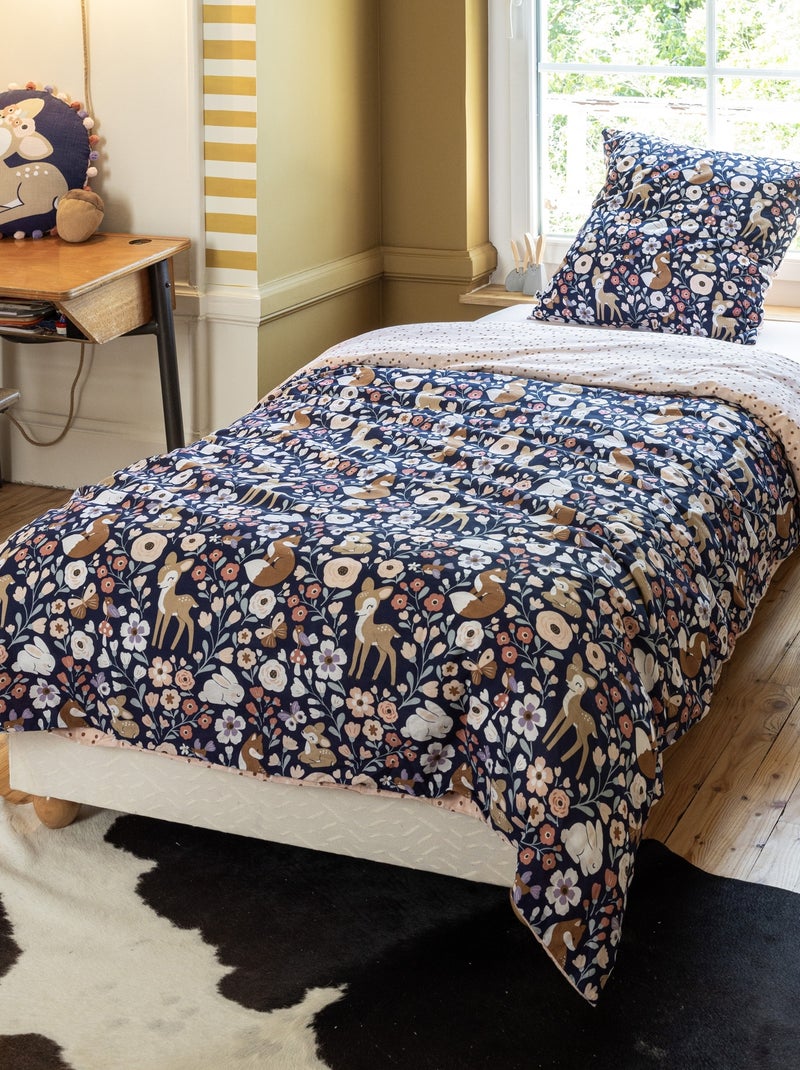 Parure Housse de couette Collection Foret enchantee Bleu - Kiabi
