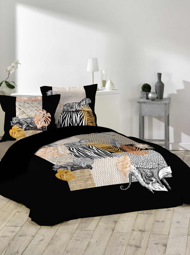 Parure Housse de couette Collection Instinct Sauvage Noir - Kiabi