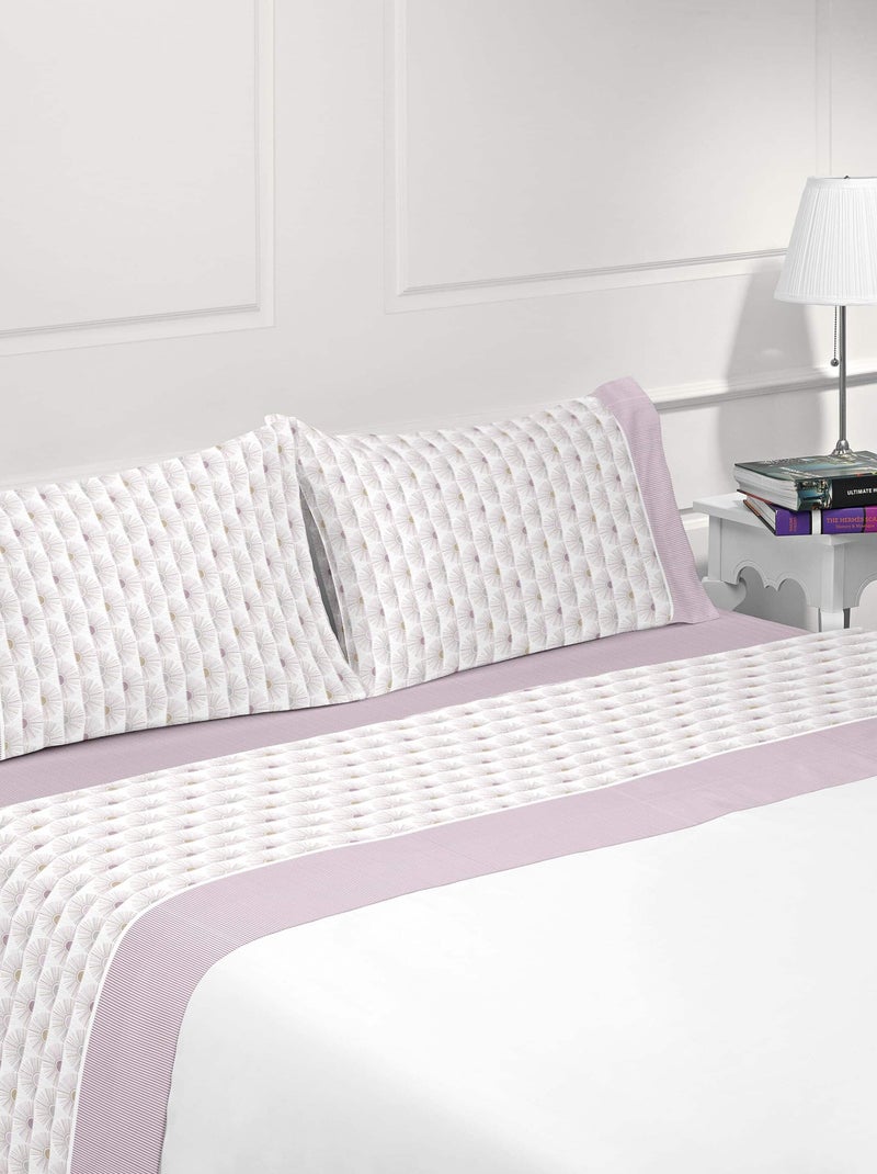 Parure housse de couette coton 120 gr MARROCOS Rose - Kiabi
