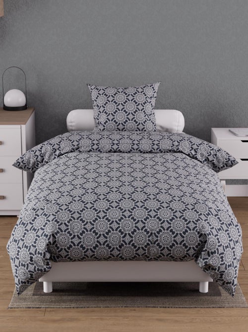 Parure housse de couette coton 57 fils ESMERALDA, par Soleil d'ocre avec 1 taie d'oreiller - Kiabi