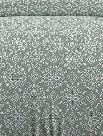 Parure housse de couette coton 57 fils ESMERALDA, par Soleil d'ocre avec 1 taie d'oreiller