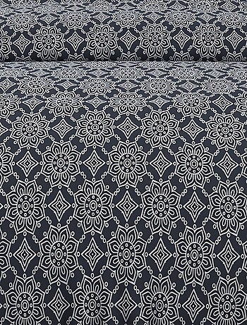 Parure housse de couette coton 57 fils ESMERALDA, par Soleil d'ocre avec 2 taies d'oreiller