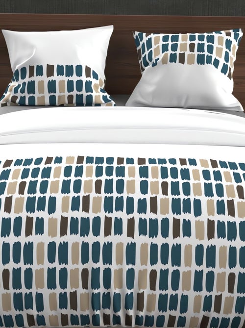 Parure housse de couette coton 57 fils FABIO, par Soleil d'Ocre avec 2 taies d'oreiller - Kiabi Parure housse de couette coton 57 fils FABIO, par Soleil d'Ocre avec 2 taies d'oreiller - Kiabi