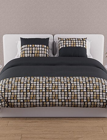 Parure housse de couette coton 57 fils FABIO, par Soleil d'Ocre avec 2 taies d'oreiller