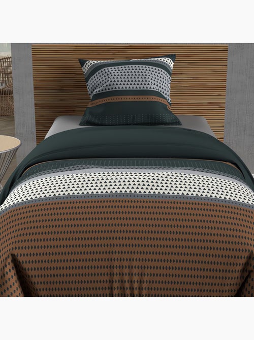 Parure housse de couette coton 57 fils THALES, par Soleil d'ocre avec 1 taie d'oreiller - Kiabi