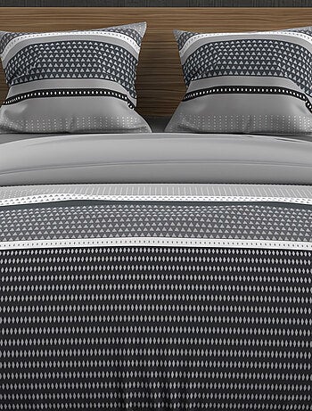 Parure housse de couette coton 57 fils THALES, par Soleil d'ocre avec 2 taies d'oreiller