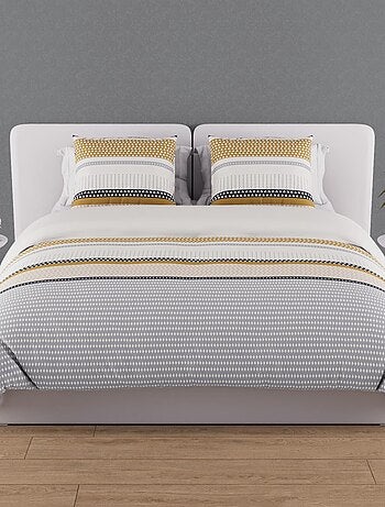 Parure housse de couette coton 57 fils THALES, par Soleil d'ocre avec 2 taies d'oreiller