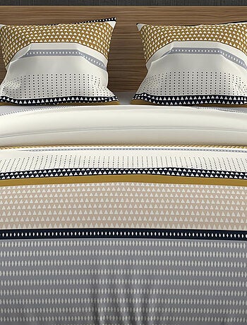 Parure housse de couette coton 57 fils THALES, par Soleil d'ocre avec 2 taies d'oreiller