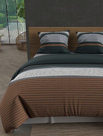 Parure housse de couette coton 57 fils THALES, par Soleil d'ocre avec 2 taies d'oreiller