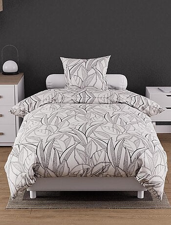 Parure housse de couette coton 57 fils TOGO, par Soleil d'ocre avec 1 taie d'oreiller