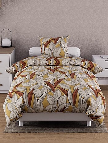 Parure housse de couette coton 57 fils TOGO, par Soleil d'ocre avec 1 taie d'oreiller