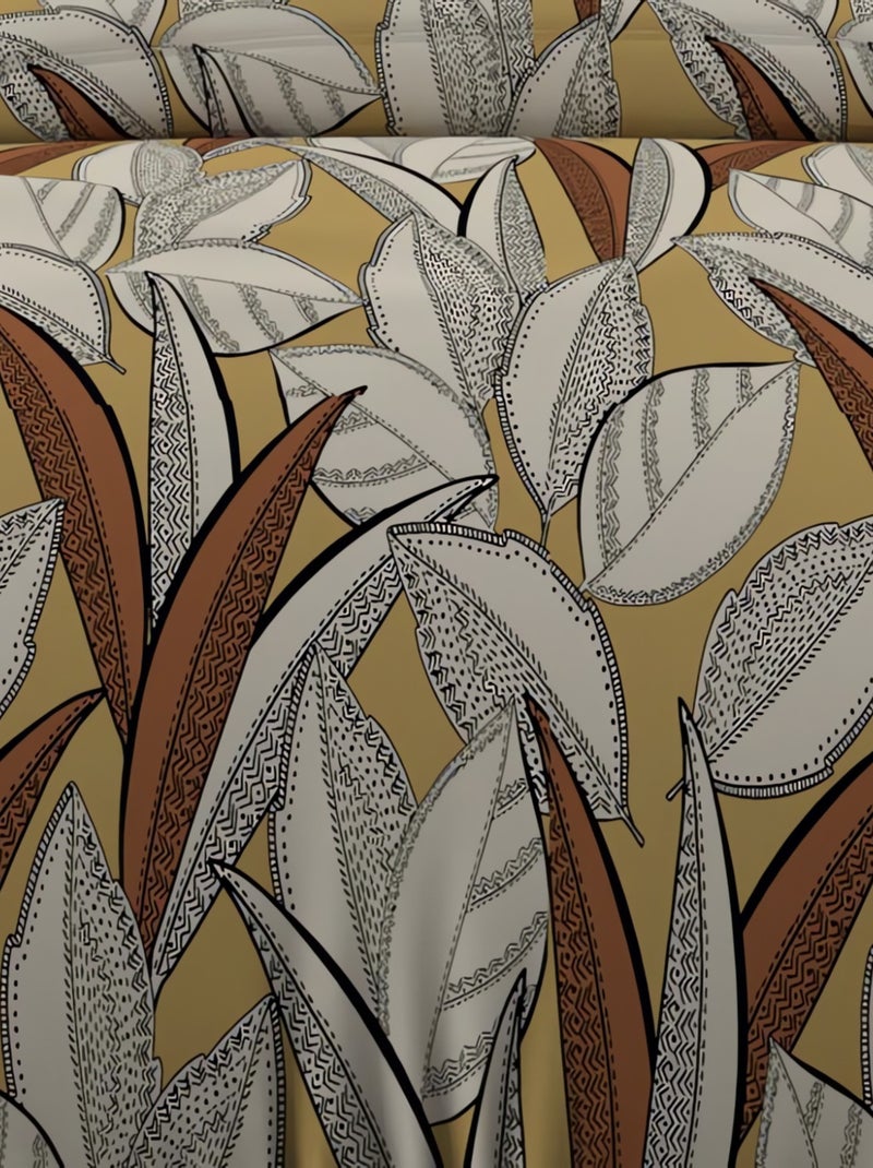 Parure housse de couette coton 57 fils TOGO, par Soleil d'ocre avec 1 taie d'oreiller Jaune - Kiabi