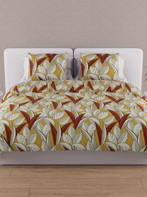 Parure housse de couette coton 57 fils TOGO, par Soleil d'ocre avec 2 taies d'oreiller - Kiabi