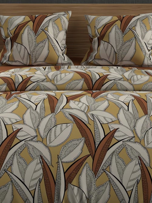 Parure housse de couette coton 57 fils TOGO, par Soleil d'ocre avec 2 taies d'oreiller - Kiabi