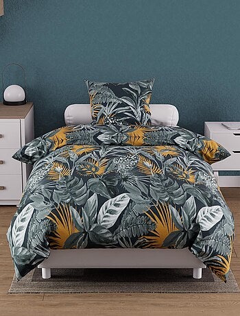 Parure housse de couette coton 57 fils TROPIC, par Soleil d'ocre avec 1 taie d'oreiller