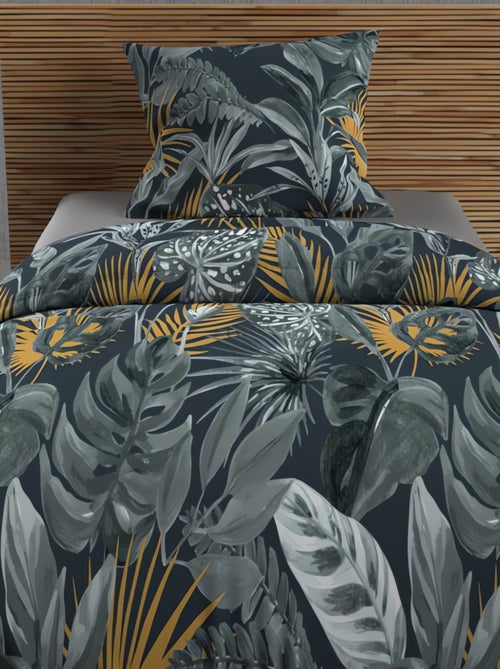 Parure housse de couette coton 57 fils TROPIC, par Soleil d'ocre avec 1 taie d'oreiller - Kiabi Parure housse de couette coton 57 fils TROPIC, par Soleil d'ocre avec 1 taie d'oreiller - Kiabi