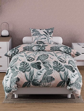 Parure housse de couette coton 57 fils TROPIC, par Soleil d'ocre avec 1 taie d'oreiller