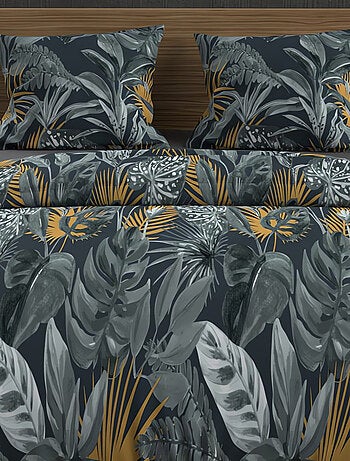 Parure housse de couette coton 57 fils TROPIC, par Soleil d'ocre avec 2 taies d'oreiller