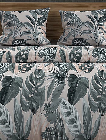 Parure housse de couette coton 57 fils TROPIC, par Soleil d'ocre avec 2 taies d'oreiller