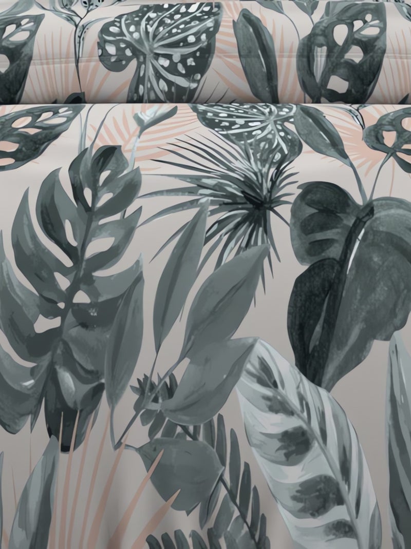 Parure housse de couette coton 57 fils TROPIC, par Soleil d'ocre avec 2 taies d'oreiller Vert - Kiabi