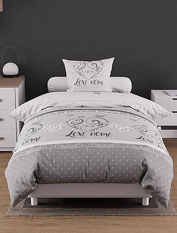 Parure housse de couette coton 57 fils VALENTINE, par Soleil d'Ocre avec 1 taie d'oreiller