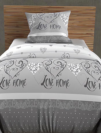 Parure housse de couette coton 57 fils VALENTINE, par Soleil d'Ocre avec 1 taie d'oreiller