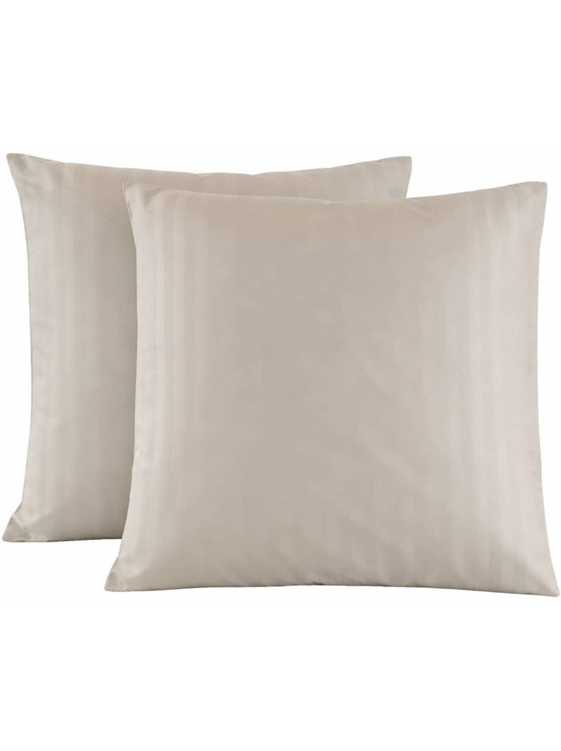 Parure housse de couette coton bande satin 120 fils MIRAGE Blanc - Kiabi