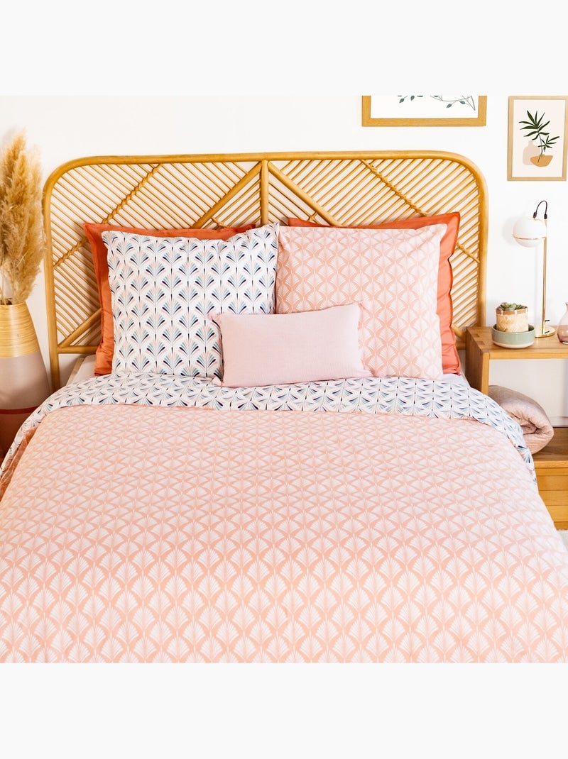 Parure housse de couette coton bci multicolore Rose - Kiabi