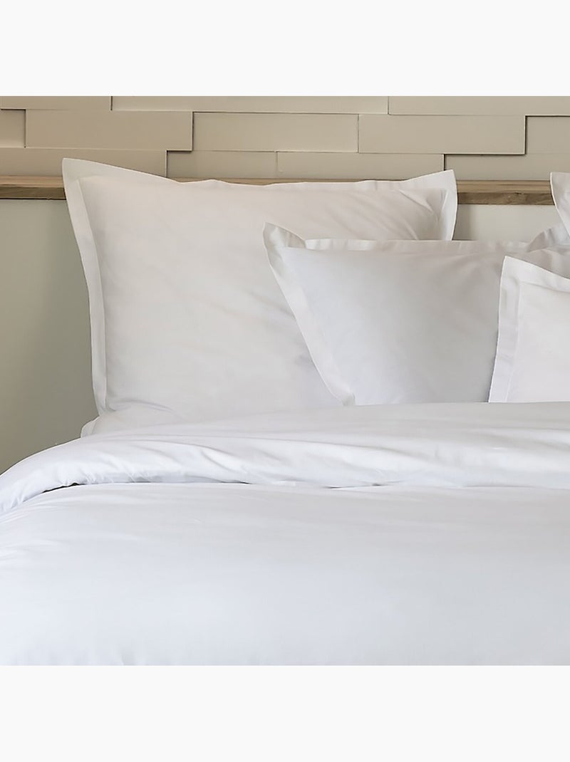 Parure housse de couette coton blanc Blanc - Kiabi