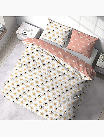Parure housse de couette coton blanc
