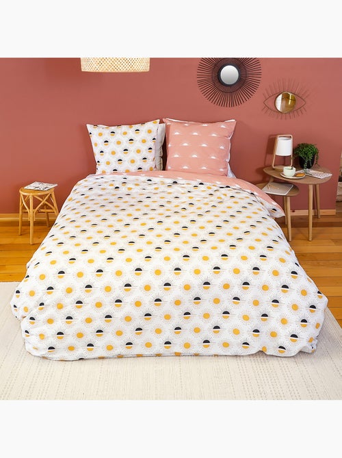Parure housse de couette coton blanc - Kiabi
