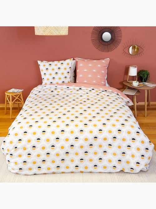 Parure housse de couette coton blanc - Kiabi