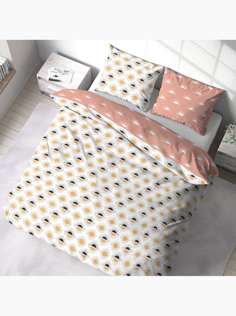 Parure housse de couette coton blanc Blanc - Kiabi