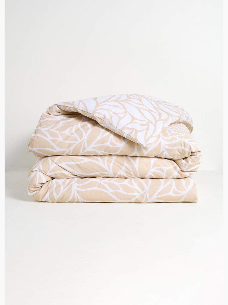 Parure housse de couette coton, feuilles - AFIBEL Beige - Kiabi