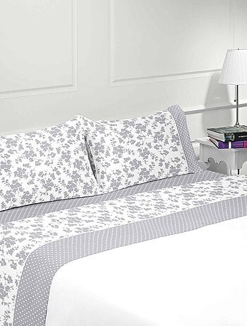 Parure housse de couette coton flanelle 57 fils imprimé MARGARIDA