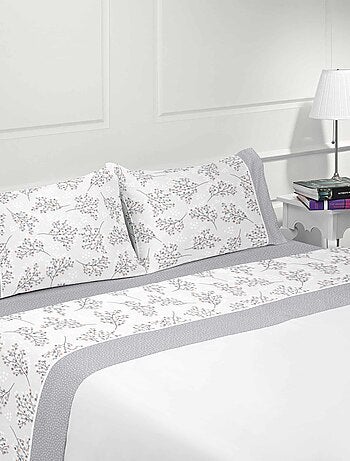 Parure housse de couette coton flanelle 57 fils imprimé ROMA