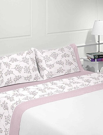 Parure housse de couette coton flanelle 57 fils imprimé ROMA
