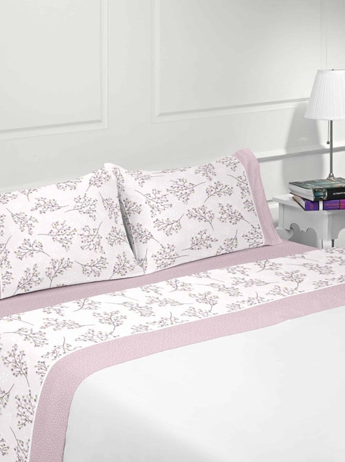 Parure housse de couette coton flanelle 57 fils imprimé ROMA - Kiabi
