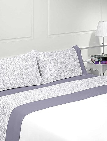 Parure housse de couette coton flanelle 57 fils imprimé TULIPA