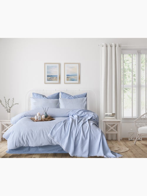 Parure housse de couette Coton gauffré - Kiabi Parure housse de couette Coton gauffré - Kiabi