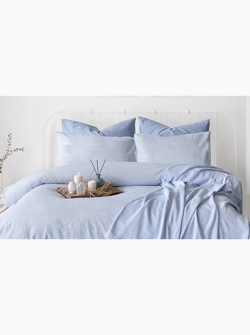 Parure housse de couette Coton gauffré - Kiabi Parure housse de couette Coton gauffré - Kiabi