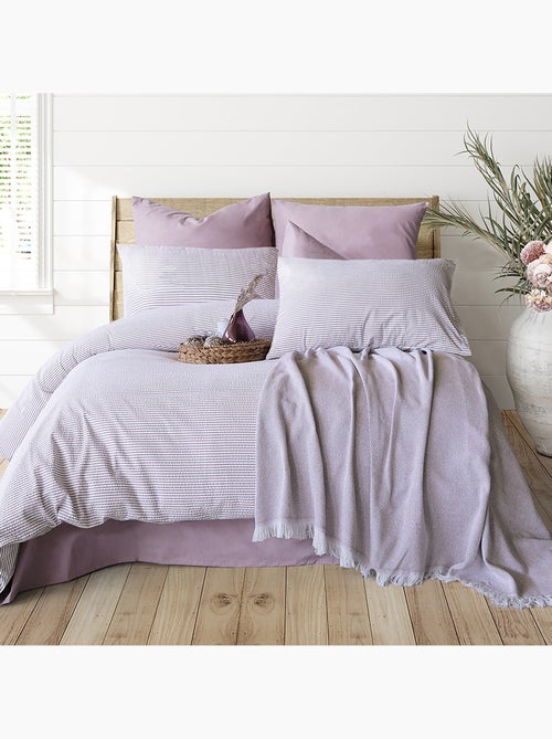 Parure housse de couette Coton gauffré - Kiabi