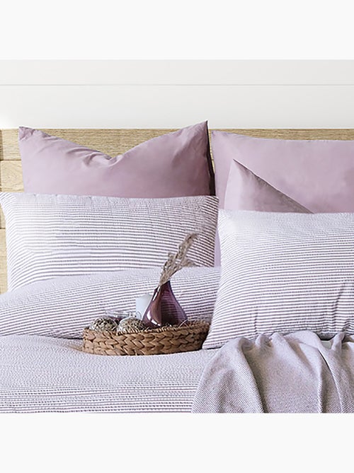 Parure housse de couette Coton gauffré - Kiabi