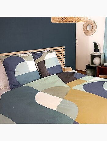 Parure housse de couette coton imprime joelle