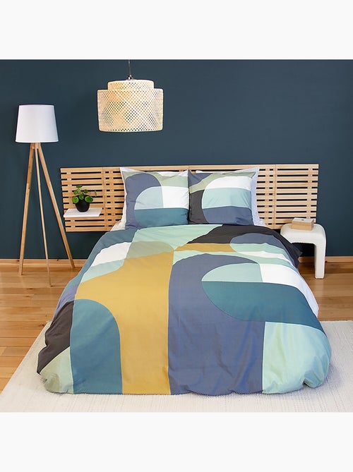 Parure housse de couette coton imprime joelle - Kiabi